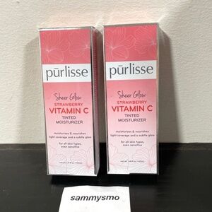Purlisse Sheer Glow Strawberry Vitamin C Tinted Moisturizer LIGHT, x2